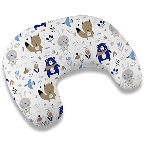 Moon klein Stillkissen 110cm Stillhörnchen Schwangerschaftskissen Kopfkissen Kissen zum Füttern Nursing Pillow mit abnehmbarem und waschbarem Bezug ekmTRADE (47)