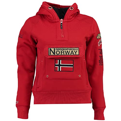Geographical Norway Gymclass Damen-Kapuzen-Sweatshirt, einfädelbar, Granat, XL