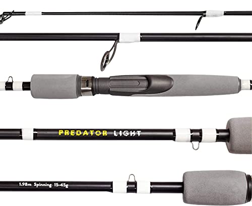FISHN Predator Light Angelrute 1,98m, 15-45g - Angelrute –Spinnrute –Steckrute – direkte Kraftübertragung beim Angeln auf Hecht, Zander, Barsch, Forelle, Saibling