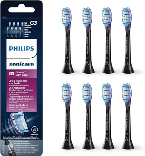 Philips Sonicare G3 Premium Gum Care Standard-Bürstenköpfe für Schallzahnbürste, 8 Stück (Modell HX9058/33)