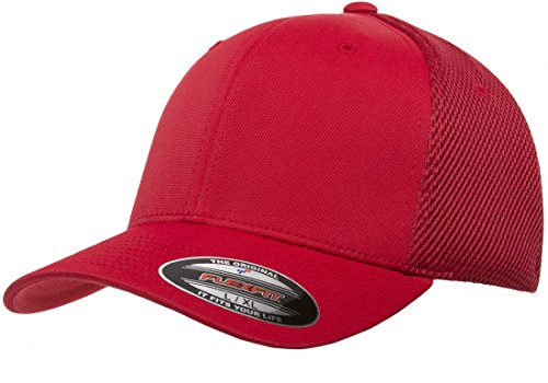Flexfit Herren Ultrafibre Airmesh Fitted Cap Mütze, rot, L-XL
