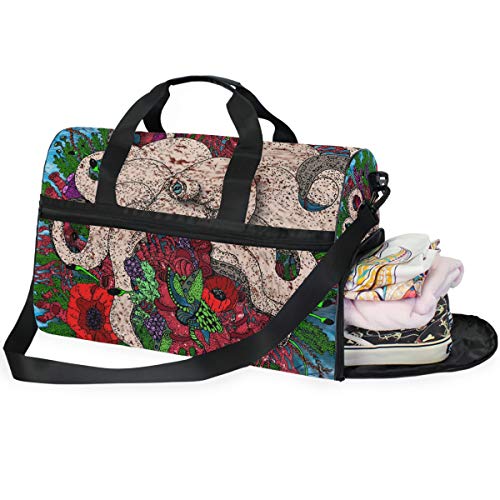 LUNLUMO Coral Rose Art Große Kapazität Reisetasche Sport Duffels Gym Bag Fitness Sport Gear Gepäck Tasche für Damen und Herren
