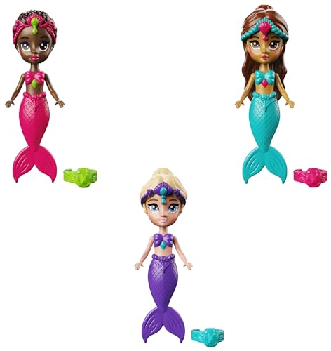 SwimWays Schwimmendes Meerjungfrauen-Spielzeug, Kinder-Pool-Zubehör und Schwimmbad-Spielzeug, Meerjungfrauen-Thema, schwimmendes Wasserspielzeug für Kinder ab 5 Jahren, 3er-Pack