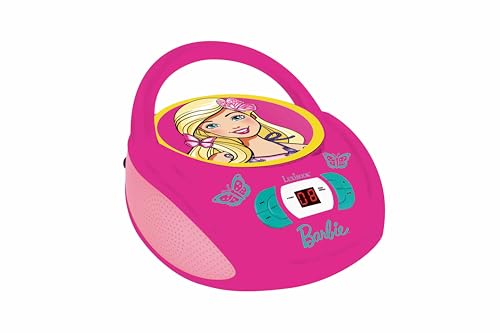 Lexibook Barbie Boombox CD-Player, Mikrofonanschluss, AUX-Eingangsbuchse, AC-Betrieb oder läuft mit Batterien, Pink, RCD108BB_10