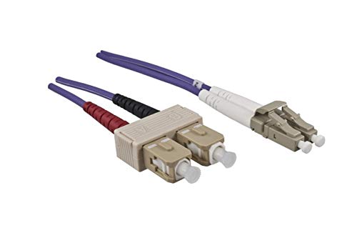 DINIC LWL Kabel OM4, Patchkabel LC/SC Lichtwellenleiter Multimode (100m, violett)