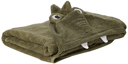 PIPPI Unisex Baby Organic hooded Bbath towel Überwurf für Schwimmbekleidung, Deep Lichen Green, 70x120