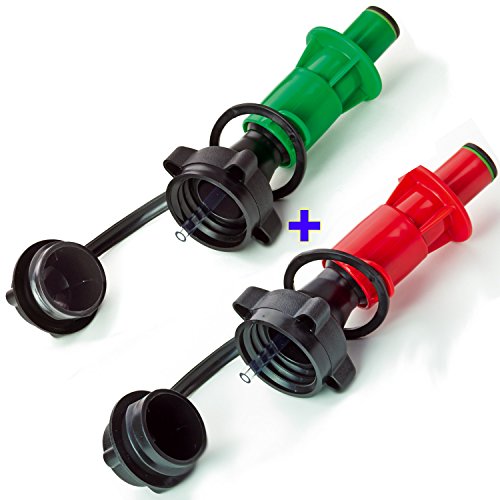 Hergestellt für BAUPROFI 2er Set: Sicherheitseinfüllsystem in Rot (Kraftstoff) + Grün (Kettenöl) 2 Stück