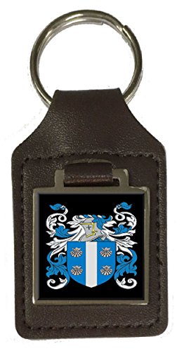 McConnell Familienwappen Nachname Wappen Braun Leder Schlüsselanhänger Gravur, braun
