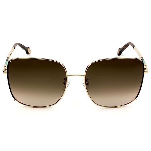 Carolina Herrera Sonnenbrille SHE153 0367 Damenbrille Farbe Gold Braun Größe 59 mm