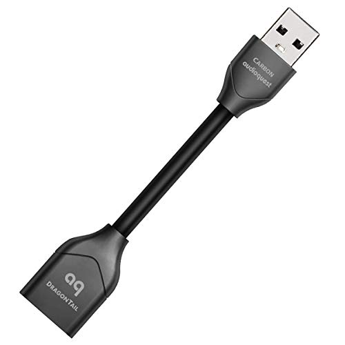 AudioQuest DragonTail USB-Kabel (0,112 m, USB A/USB A, USB 2.0, Stecker/Buchse) Schwarz