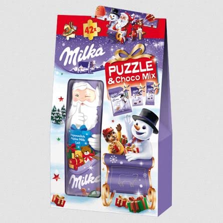 Milka Puzzle und Choco Mix Alpenmilch und Snow Balls 124g 14er Pack