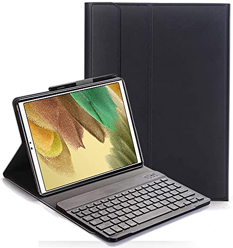 YHFZR Tastatur Hülle for Samsung Galaxy Tab A7 Lite 8.7 - (QWERTY Layout), Ultradünn Flip Entfernbar Drahtloser Keyboardständer Ledertasche für Samsung Galaxy Tab A7 Lite 8.7 SM-T225/T220 Tablet, Schwarz