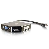 C2G 80929 Mini DisplayPort auf HDMI, DVI oder VGA Adapter, Laptop, Notebook, Apple MacBook, MacBook Pro, iMac, MacBook Air, Mac Mini, Surface pro 1 2 3 4, Thinkpad Carbon X1 and More Connect Dongle