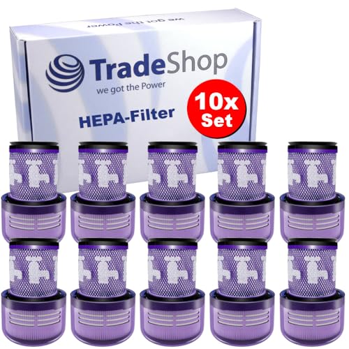 10x Trade-Shop waschbarer HEPA-Filter/Vormotor-Filter lila kompatibel mit Dyson V12 Serie, ersetzt 971517-01 / Staubsauger-Ersatzteil
