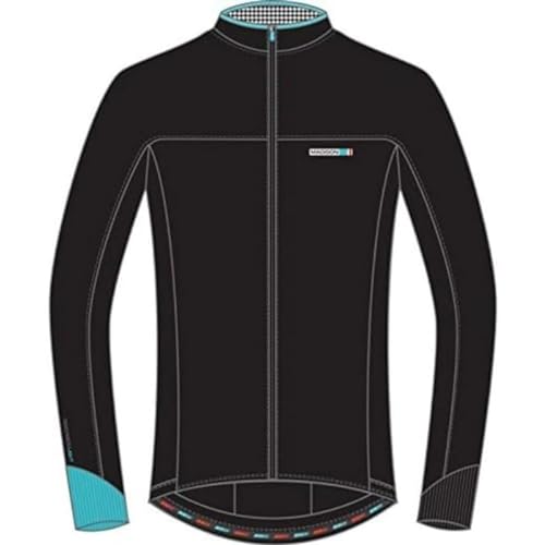 Madison Herren Roadrace Light Men's Long Sleeve Jersey, Black/Blue Curaco, XXL