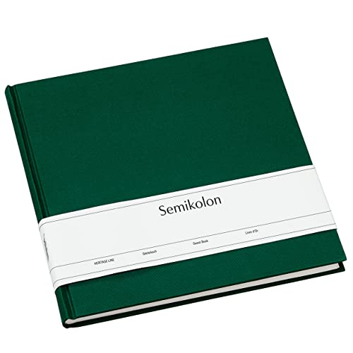 Semikolon 364094 Gästebuch – 25 x 23 cm – mit 180 blanko Seiten zum Selbstgestalten, Lesezeichen – forest grün