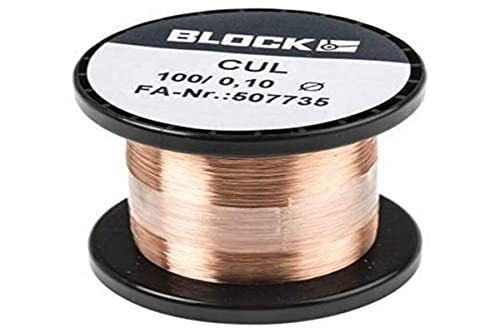 Block Cul 100/0,10 Kupferlackdraht Kupfer-lackdraht Wickeldraht Kupfer Draht Gewicht 100g, Durchmes