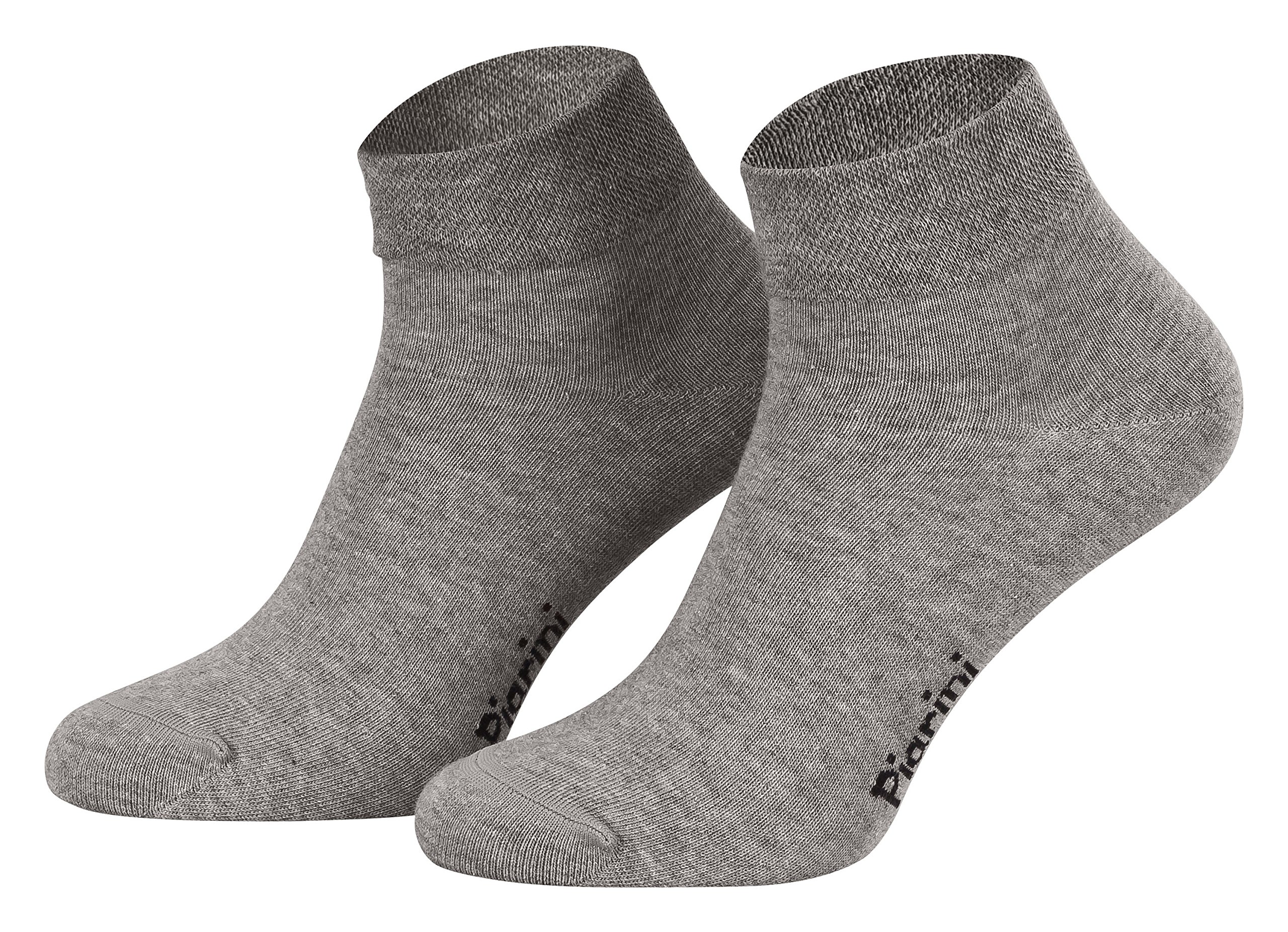 Piarini 8 Paar kurze Socken Kurzsocken Quarter Socken für Damen Herren - dünn ohne Gummibund - grau 47-50