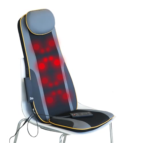 Belena Back Balance - Shiatsu Massage Sitzauflage - 4 rotierende Massageköpfe - mit Wärmefunktion - Timer & Automodus - pflegeleichte Lederoptik - Sicherer Halt - kein Verrutschen