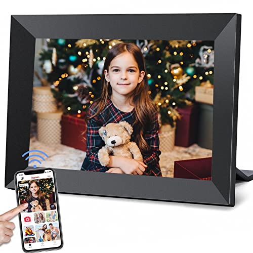 YunQiDeer Frameo 10,1 Zoll WIFI Digitaler Bilderrahmen mit 1280 x 800p IPS-Touchscreen, integrierter 16GB Speicher, Videoclips und Diashow, Senden Sie Fotos an