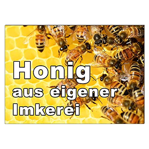 Werbeschild HONIG aus eigener Imkerei A3 (42x30 cm) Imker Werbung Schild Bienen