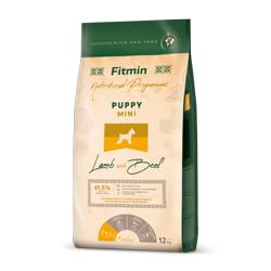 Fitmin Mini Puppy Lamb with Beef | Hundetrockenfutter | Futter mit Lamm und Rindfleisch | 81% tierischen Rohstoffen | Futter für Welpen Kleiner Rassen | 12kg oder 2.5kg (12000)
