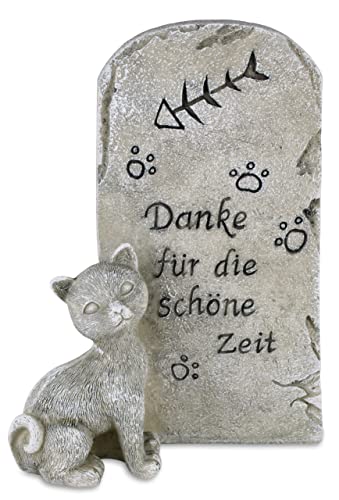 MaMeMi Gedenksein/Erinnerngsstein/Grab-Deko Trauer/Tiergrabstein Erinnerung 'Katze'