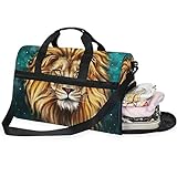LUNLUMO King Lion Große Kapazität Reisetasche Sport Duffels Gym Bag Fitness Sport Gear Gepäck Tasche für Damen und Herren