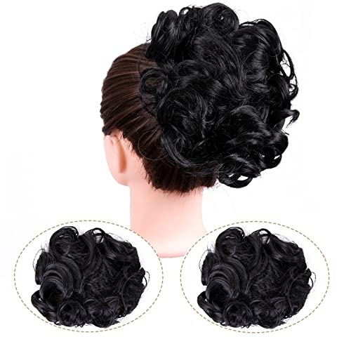 Synthetische Messy Bun Wave Curly Hair Extensions Bun Extensions Comb Clip In Messy Bun Haarschmuck for Frauen (Color : 1#)