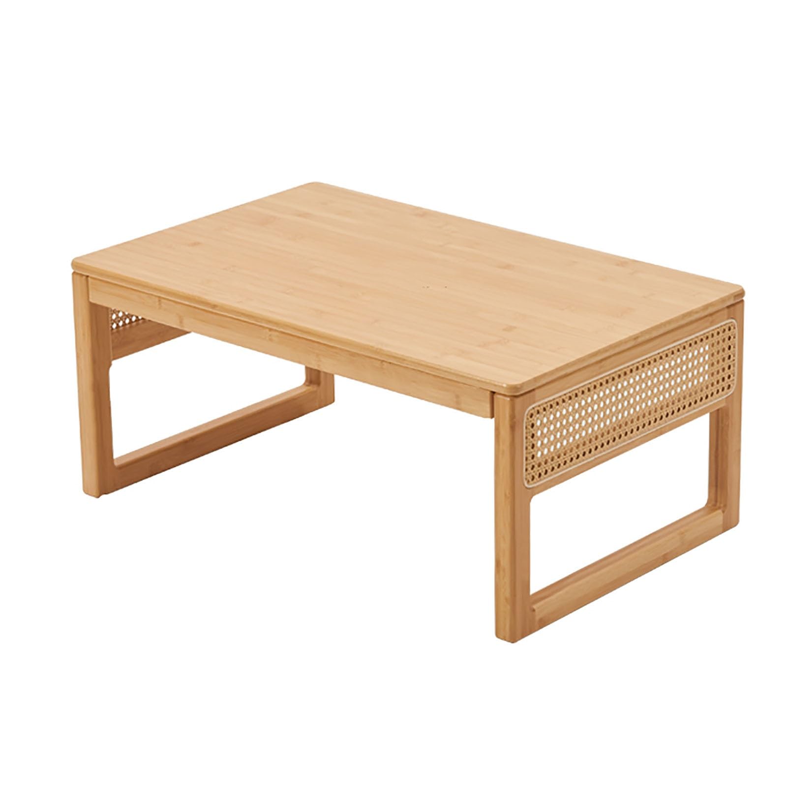 GJ Couchtisch, niedriger Bambustisch im japanischen Stil, Tami-Tisch, Wohnzimmer-Balkontisch, Kleiner Esstisch/Bodentisch/Arbeitszimmer-Schreibtisch (Color : A, Size : 80X50X35CM)