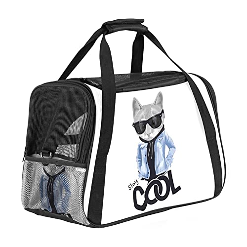 Katze cool Weiche Reisetasche für Hunde und Katzen Von der Fluggesellschaft zugelassen extrem atmungsaktiv 43x26x30 cm