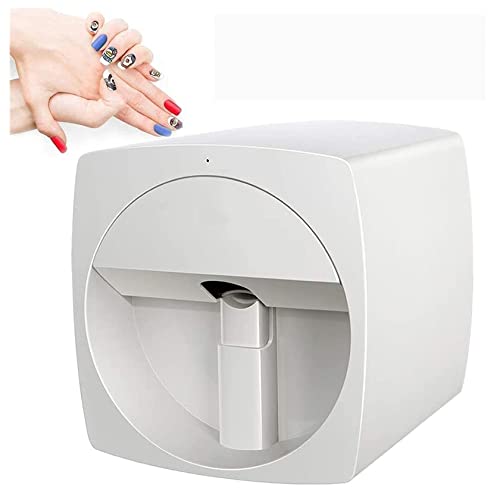 HUMNZR Digitaler Mobiler Nagelkunstdrucker, Nagelkunstdruckermaschine DIY Benutzerdefinierter Musternagelkunstdrucker Intelligenter Automatischer 3D-Nageldrucker,White