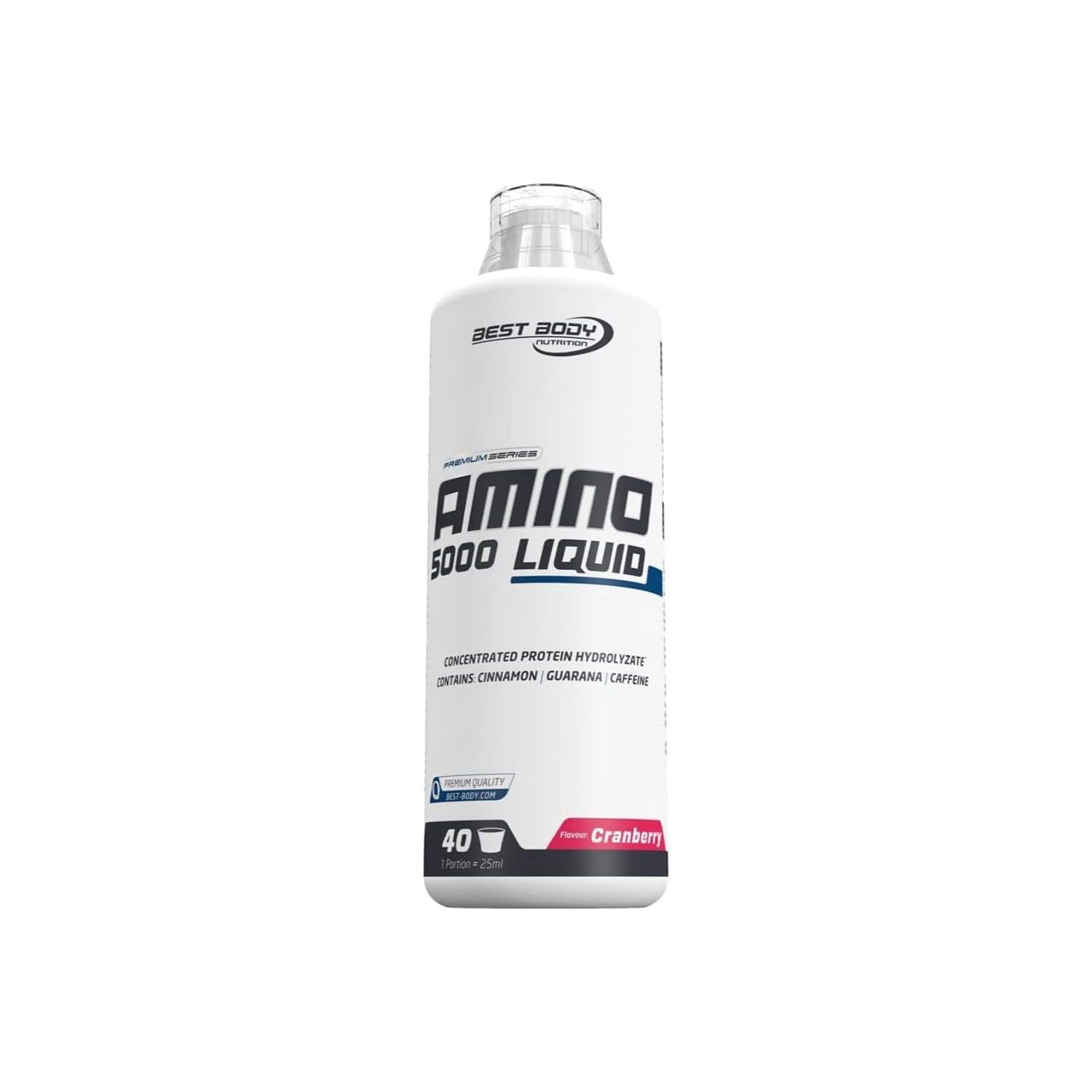 Best Body Nutrition Amino Liquid 5000 Cranberry, hochwertiges Protein als Liquid, Aminisäuren, 1000 ml
