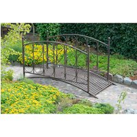 Gartenbrücke 145x79x92cm Metall Rost Optik Teichbrücke Metallbrücke Zierbrücke