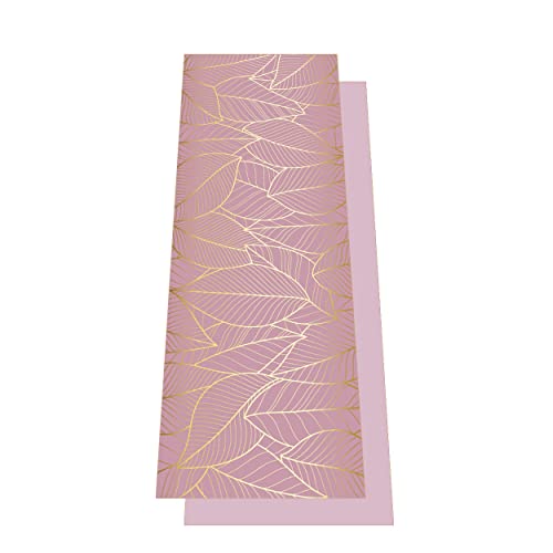 Love Generation – Doppelseitiges Yoga-Handtuch | 183 cm x 67 cm | 1 mm dick | Mikrofaser | Pink Leaves