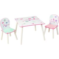 Kindersitzgruppe Flowers, 3-tlg. rosa/weiß