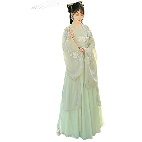 Alte Hanfu-Kostüme, fließendes Hanfu-Kleid für Frauen, chinesisches traditionelles Cosplay-Han-Fu-Kostüm für Erwachsene (Color : 4.5 Meters Skirt, Size : XS= 150-158cm)
