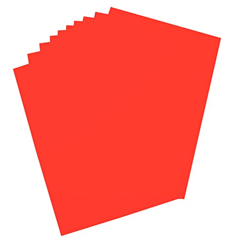 folia 65926 - Plakatkarton, ca. 48 x 68 cm, 10 Bögen, 380 g/qm, einseitig leuchthellrot gefärbt - ideal zum Basteln oder Erstellen von Plakaten und Anzeigen