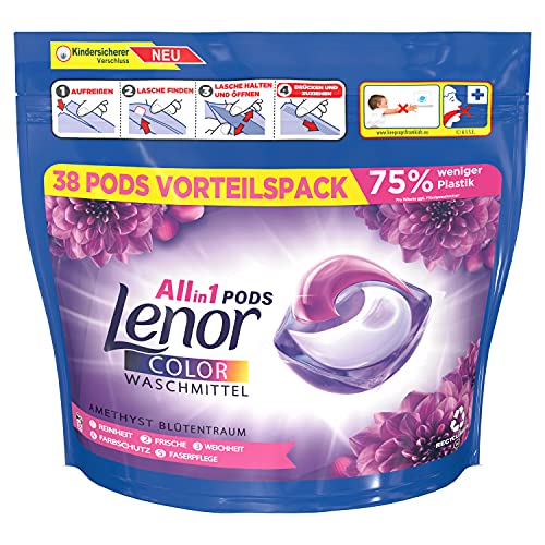Lenor All-in-1 PODS Amethyst Blütentraum – 76 Waschladungen, für eine hygienische und tiefgehende Sauberkeit