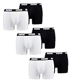 PUMA 6 er Pack Boxer Boxershorts Men Herren Unterhose Pant Unterwäsche, Farbe:301 - White/Black, Bekleidungsgröße:XL