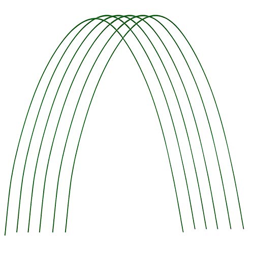 æ— 12 Stück Gewächshaus-Reifen, Garten-Reihen-Tunnel-Reifen, Stahl-Tunnel-Gewächshaus-Rahmen mit rostfreier Kunststoffbeschichtung, gewölbte Reifen für Netz-Hochbeete