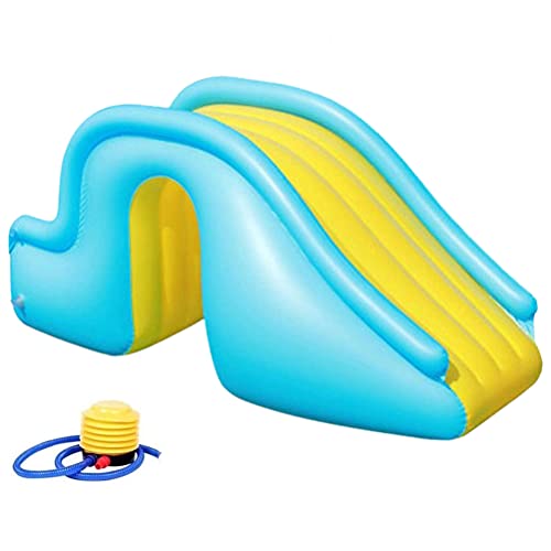 Fencelly Aufblasbare Wasserrutsche mit Luftpumpe, Schwimmbadrutsche, Sommer-Schwimmbadzubehör, Kinderspielzeug, für drinnen und draußen.