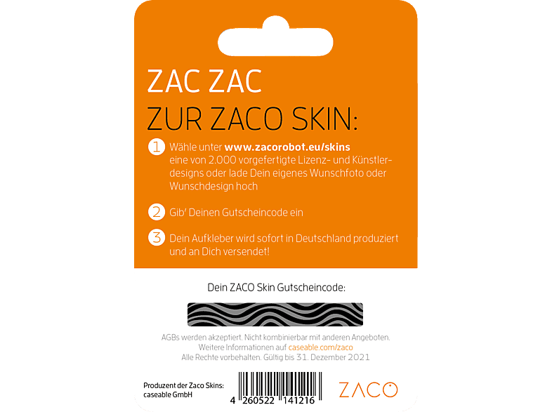 ZACO Skin Gutschein, Zubehör-Folie