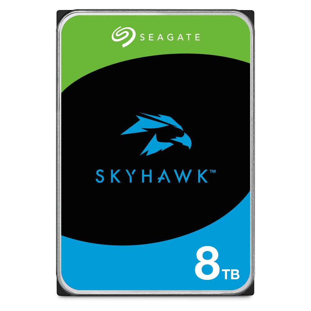 Seagate SkyHawk 8TB interne Festplatte HDD, Videoaufnahme bis zu 64 Kameras, 3.5 Zoll, 256 MB Cache, SATA 6GB/s, silber, inkl. 3 Jahre Rescue Service, Modellnr.: ST8000VX004
