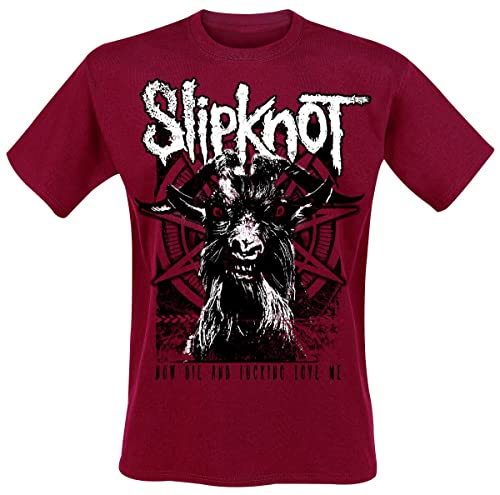 Slipknot Goat Männer T-Shirt rot M 100% Baumwolle Band-Merch, Bands