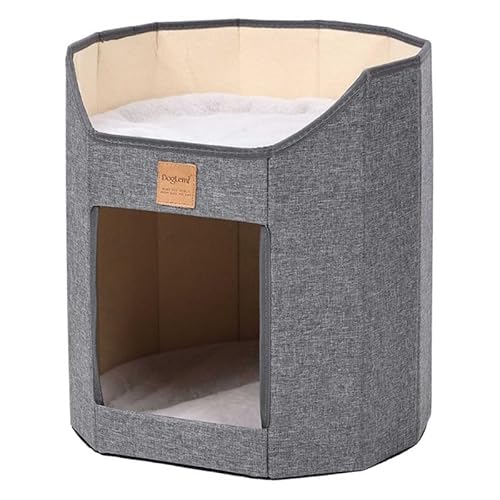 Katzenhaus Faltbarer Katzenbaum Bett Für Indoor Katzen Nette Höhle Haus Kleine Kätzchen Schlafen Bett Doppeldeck Vier Jahreszeiten Haus Indoor Katzenbett