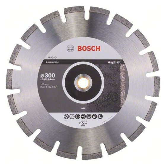 Bosch - Diamanttrennscheibe Standard for Asphalt, 300 x 20,00/25,40 x 2,8 x 8mm