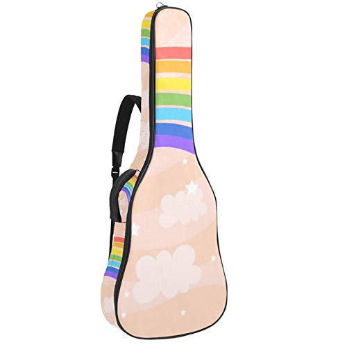 Gitarren-Gigbag, wasserdicht, Reißverschluss, weich, für Bassgitarre, Akustik- und klassische Folk-Gitarre, Regenbogenfarben