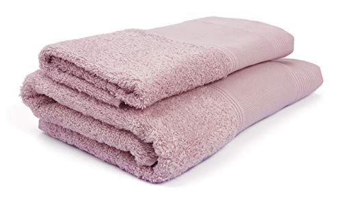 Ago.fil S.r.l. Handtuch-Set (1+1) zum Sticken, 100 % Baumwolle, rosa, 60 x 105 – 40 x 60, 2 Stück