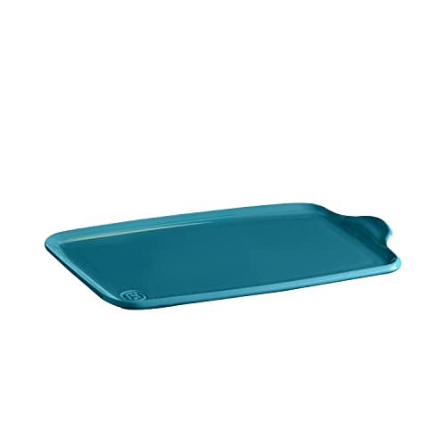 Aperitivo XL Brett für Backofen/Kochen und Servieren, Keramik, rechteckig, 32 x 21 cm, Farbe Calanque Blau